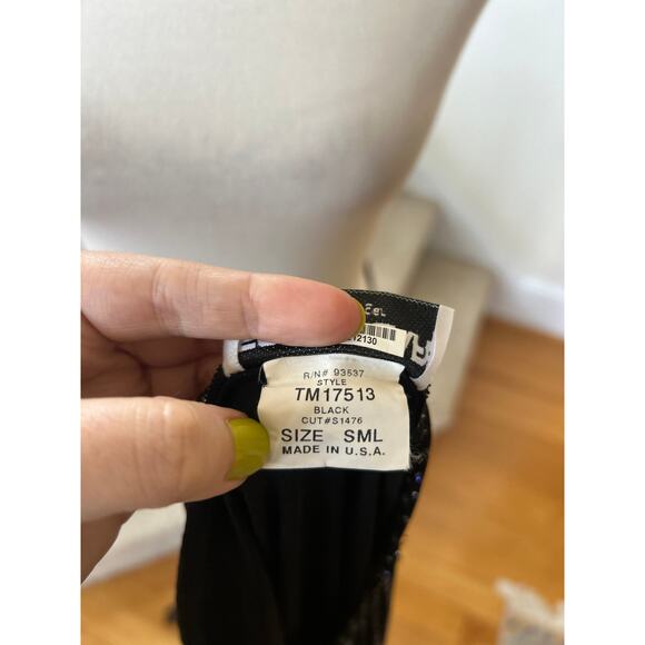 Vintage Y2K Black Ribbed Sparkle Dot Stretchy Tank Top Fairy Whimsygoth - Picture 4 of 7